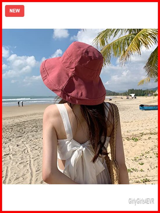 Wide Brim Sun Hat Reversible Floral Bucket UV Protection Foldable Travel